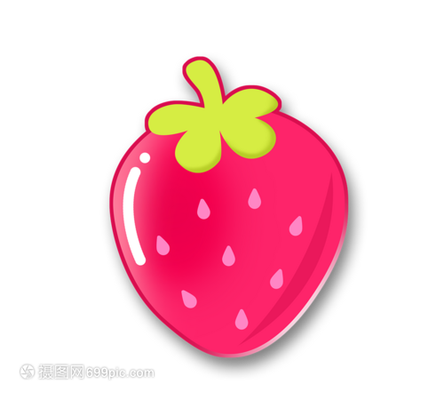 水果美食卡通徽章 以红色草莓为灵感的设计魅力